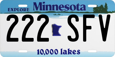 MN license plate 222SFV