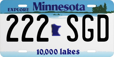 MN license plate 222SGD