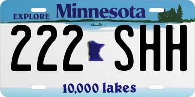 MN license plate 222SHH