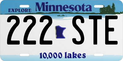 MN license plate 222STE