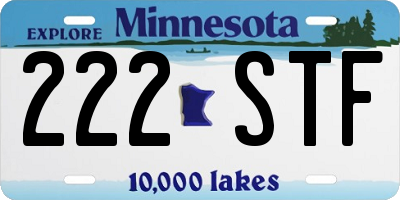MN license plate 222STF