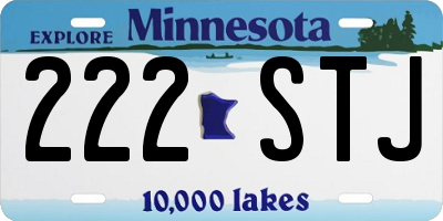 MN license plate 222STJ
