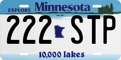 MN license plate 222STP