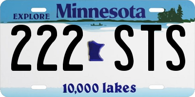 MN license plate 222STS
