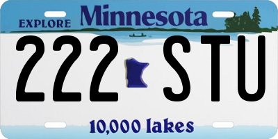 MN license plate 222STU
