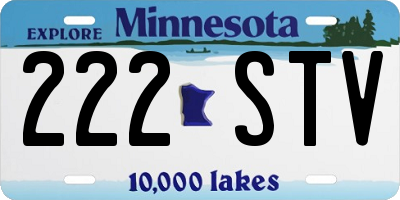 MN license plate 222STV