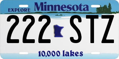 MN license plate 222STZ