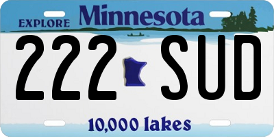 MN license plate 222SUD