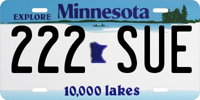 MN license plate 222SUE