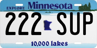 MN license plate 222SUP