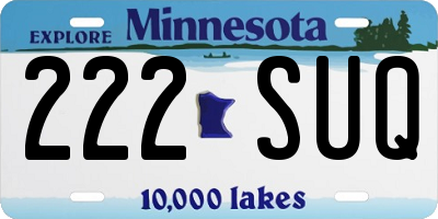 MN license plate 222SUQ
