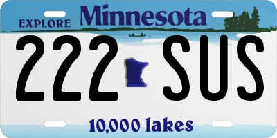 MN license plate 222SUS
