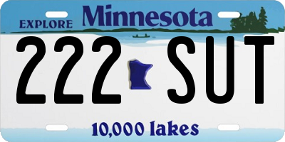 MN license plate 222SUT