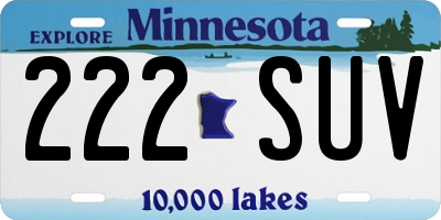 MN license plate 222SUV