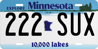 MN license plate 222SUX