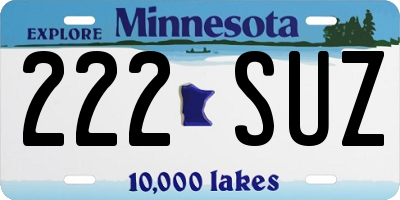 MN license plate 222SUZ