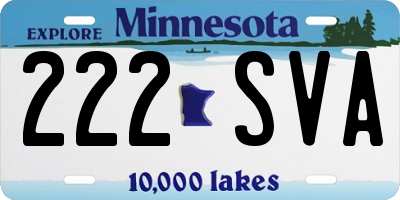 MN license plate 222SVA