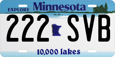 MN license plate 222SVB