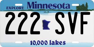 MN license plate 222SVF