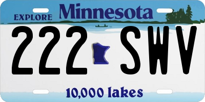 MN license plate 222SWV