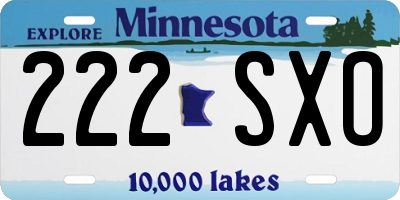 MN license plate 222SXO