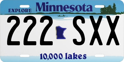 MN license plate 222SXX