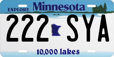 MN license plate 222SYA