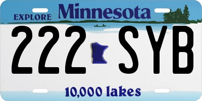MN license plate 222SYB