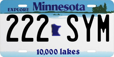MN license plate 222SYM