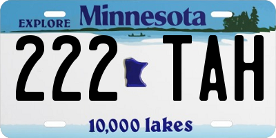 MN license plate 222TAH