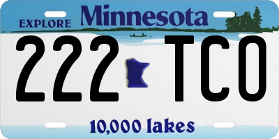MN license plate 222TCO