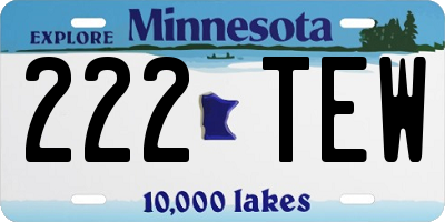 MN license plate 222TEW