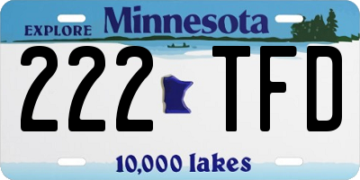 MN license plate 222TFD
