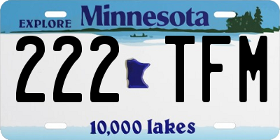 MN license plate 222TFM