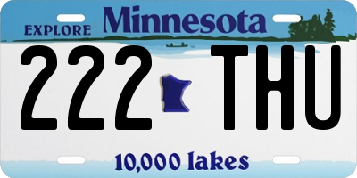 MN license plate 222THU