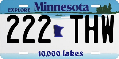MN license plate 222THW