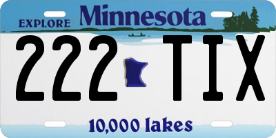 MN license plate 222TIX