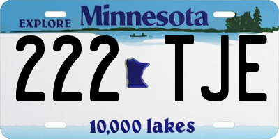 MN license plate 222TJE