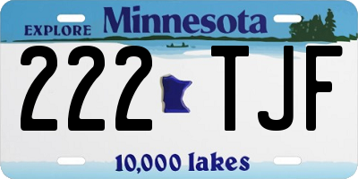 MN license plate 222TJF