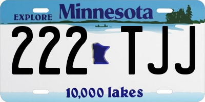 MN license plate 222TJJ