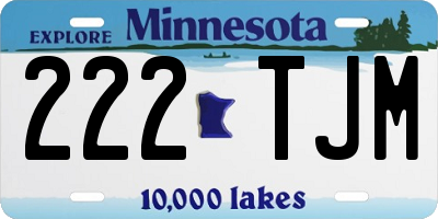 MN license plate 222TJM