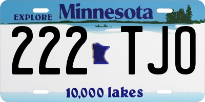 MN license plate 222TJO