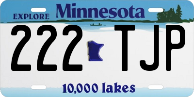 MN license plate 222TJP