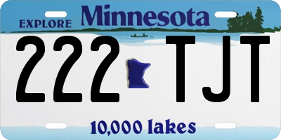 MN license plate 222TJT