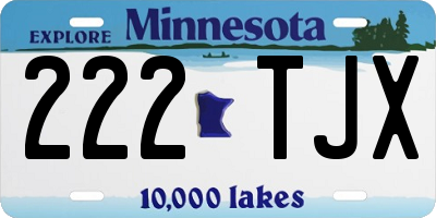 MN license plate 222TJX