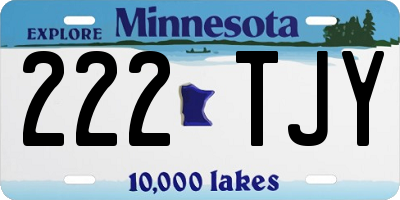 MN license plate 222TJY
