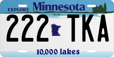 MN license plate 222TKA