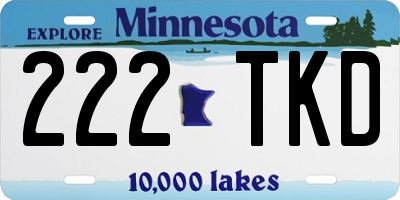 MN license plate 222TKD