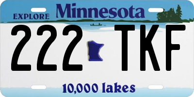 MN license plate 222TKF