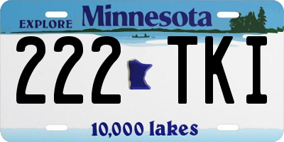 MN license plate 222TKI